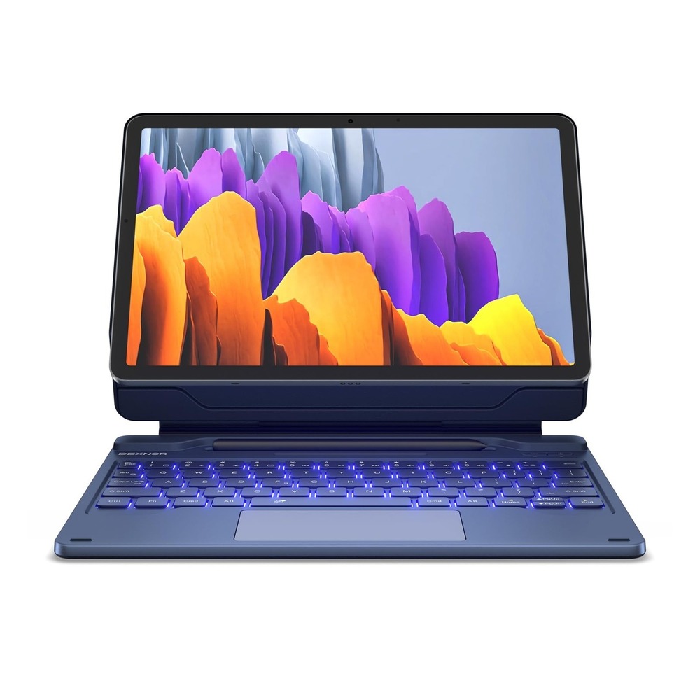 Dexnor Keyboard Case Samsung Galaxy Tab S9 S10 FE Lite Backlit Trackpad Blue